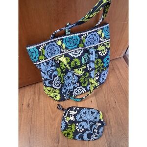Disney Exclusive Vera‎ Bradley Where's Mickey Blue Green Tote Purse Cosmetic Bag